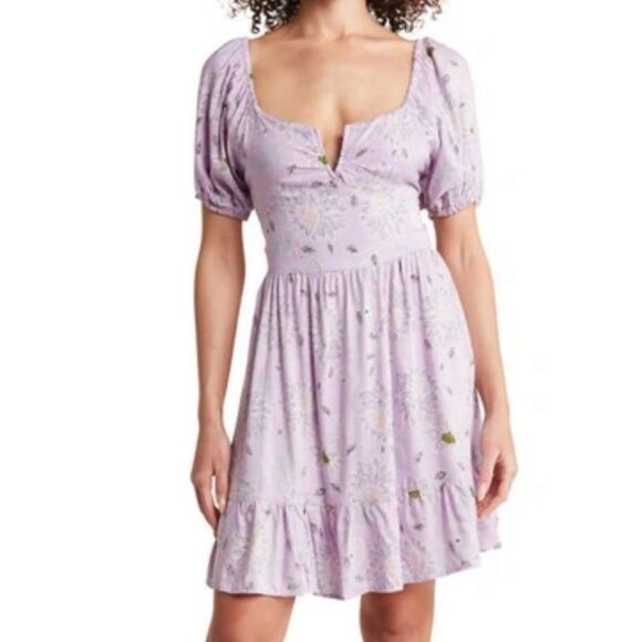 Angie Dress Womens Medium Purple Cut‎ Out Back - Picture 1 of 6